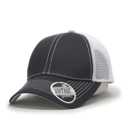 Two Tone Cotton Twill Mesh Adjustable Trucker Baseball Cap
