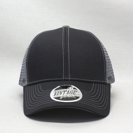 Two Tone Cotton Twill Mesh Adjustable Trucker Baseball Cap