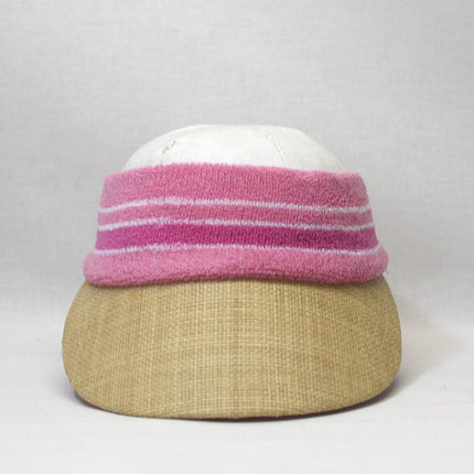 Terry Cloth Crown Straw Visor Sun Sports Hat