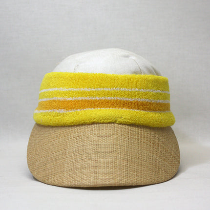 Terry Cloth Crown Straw Visor Sun Sports Hat