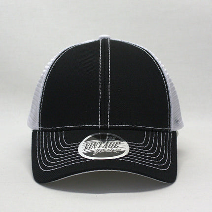 Two Tone Cotton Twill Mesh Adjustable Trucker Baseball Cap