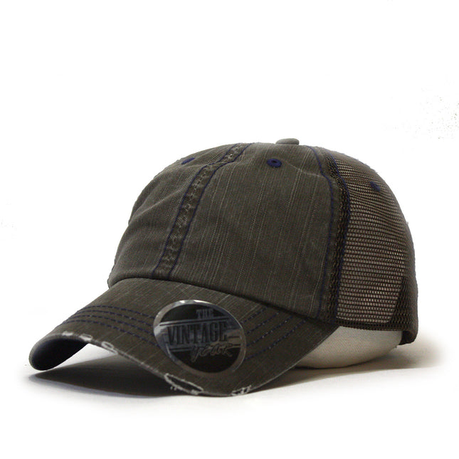 Distressed Cotton Soft Mesh Adjustable Trucker Baseball Cap
