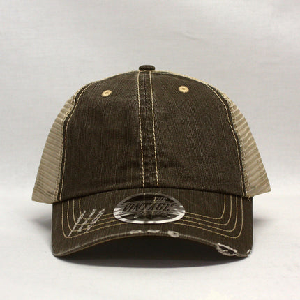 Distressed Cotton Soft Mesh Adjustable Trucker Baseball Cap