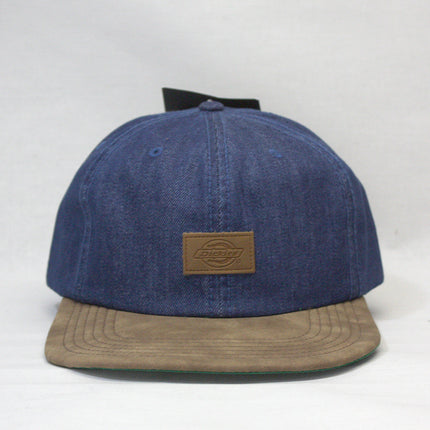 Dickies Denim/Canvas Leather Bill Slouch Soft Brim Adjustable Snapback Baseball Cap
