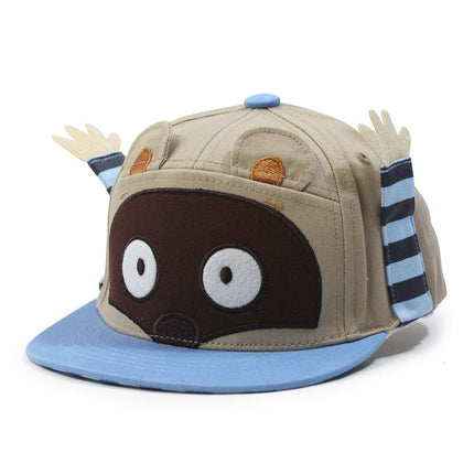 Kids Cloud Bread Cat Raccoon Boys Girls Flat Bill Snapback Baseball Cap