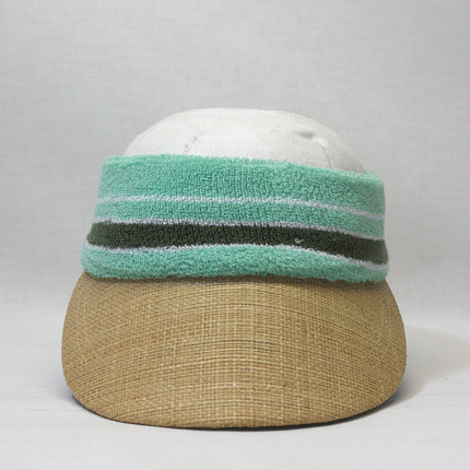 Terry Cloth Crown Straw Visor Sun Sports Hat