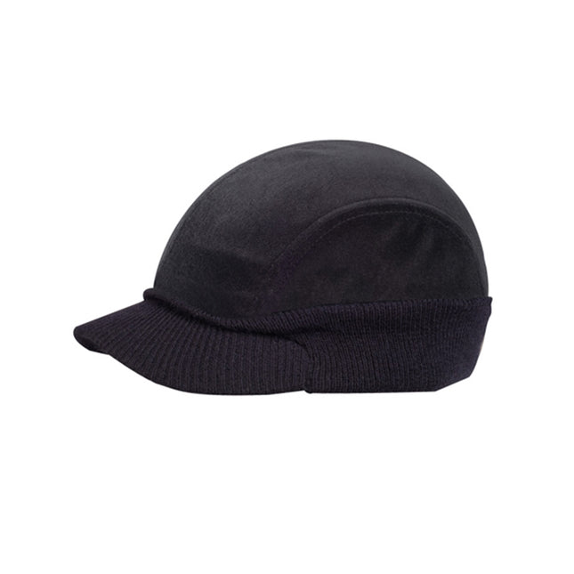 Classic Velour 4 Panel Knitted Warmer Flap Billed Newsboy Cap