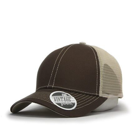Two Tone Cotton Twill Mesh Adjustable Trucker Baseball Cap