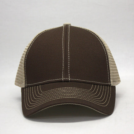 Two Tone Cotton Twill Mesh Adjustable Trucker Baseball Cap