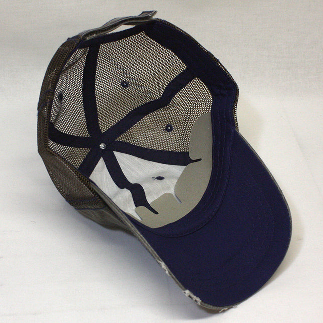 Distressed Cotton Soft Mesh Adjustable Trucker Baseball Cap