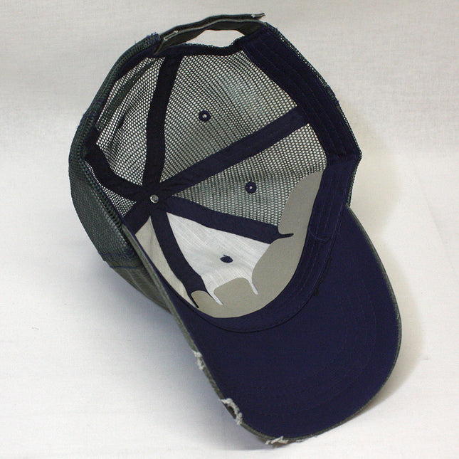 Distressed Cotton Soft Mesh Adjustable Trucker Baseball Cap