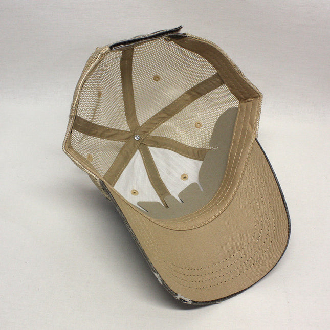Distressed Cotton Soft Mesh Adjustable Trucker Baseball Cap
