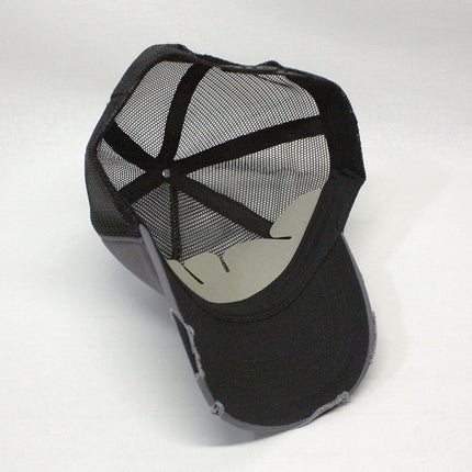 Distressed Cotton Twill Mesh Adjustable Trucker Baseball Cap