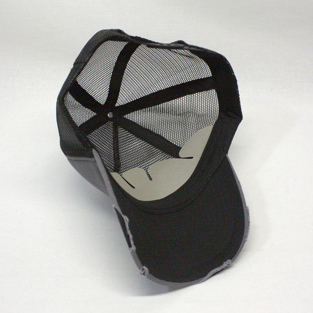 Distressed Cotton Twill Mesh Adjustable Trucker Baseball Cap