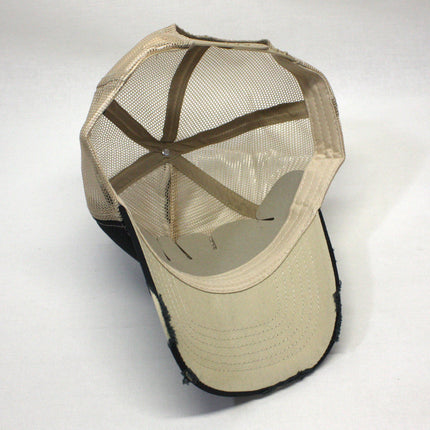 Distressed Cotton Twill Mesh Adjustable Trucker Baseball Cap