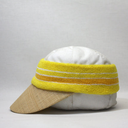 Terry Cloth Crown Straw Visor Sun Sports Hat