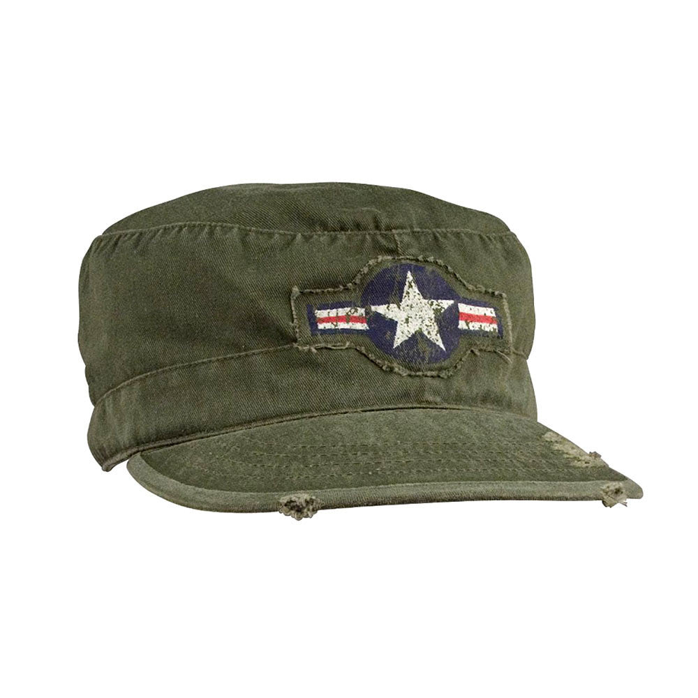 Vintage Air Corps Distressed Fatigue Military Combat Cadet Cap Ooh La La Factory