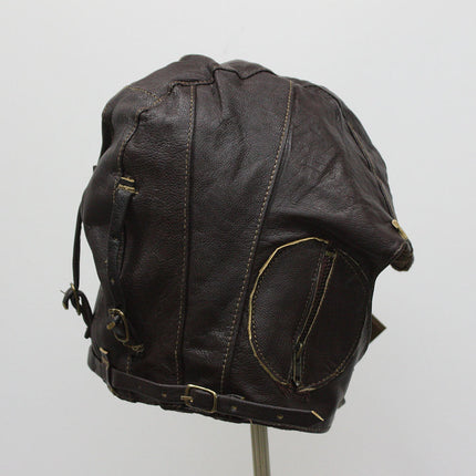 WWII Replica Vintage Style Leather Pilots Helmet Aviator Military Cap