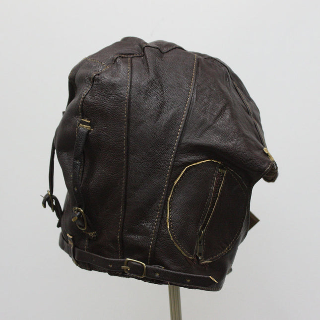 WWII Replica Vintage Style Leather Pilots Helmet Aviator Military Cap