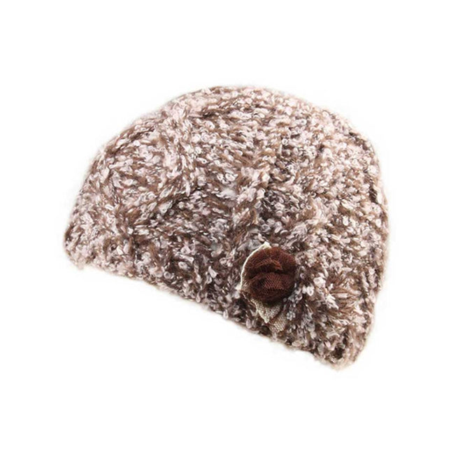 Woman's Soft Cable Lace Pom Crochet Fashion Knit Beanie Hat