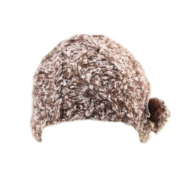 Woman's Soft Cable Lace Pom Crochet Fashion Knit Beanie Hat