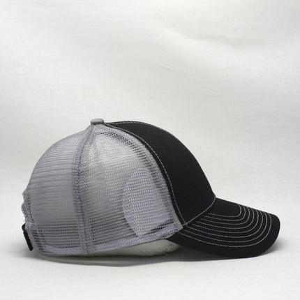 Two Tone Cotton Twill Mesh Adjustable Trucker Baseball Cap