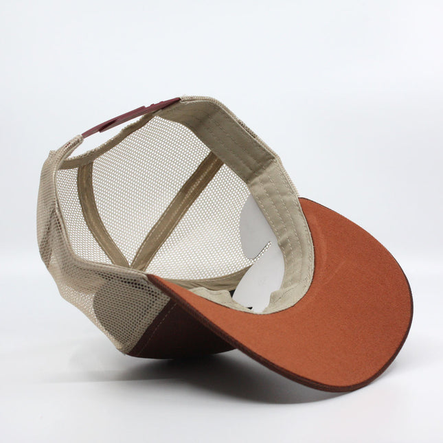 Heavy Washed Wax Coated Cotton Adjustable Mid Profile Mesh Trucker Baseball Cap