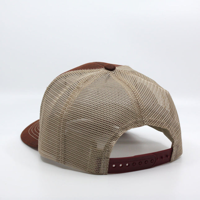 Heavy Washed Wax Coated Cotton Adjustable Mid Profile Mesh Trucker Baseball Cap