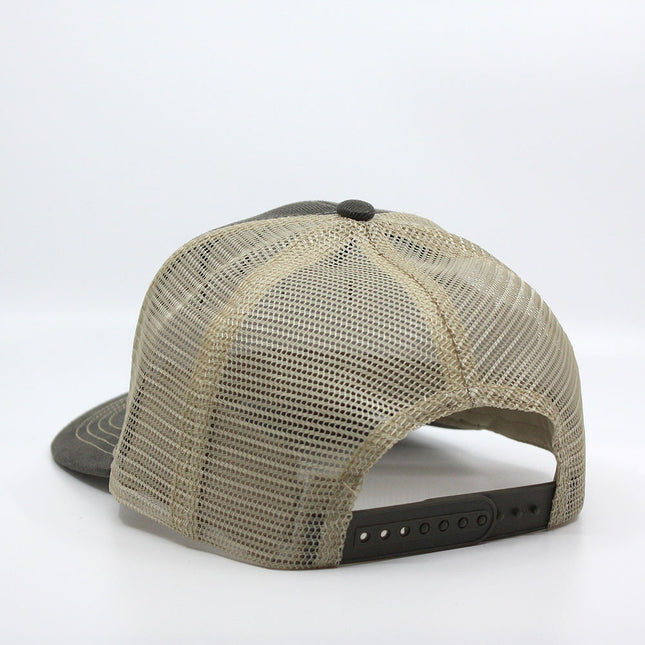 Heavy Washed Wax Coated Cotton Adjustable Mid Profile Mesh Trucker Baseball Cap