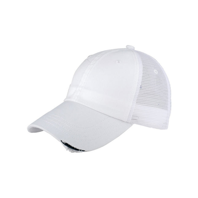 Organic Cotton Distressed Bill Mesh Trucker Baseball Caps