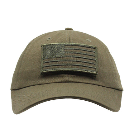 US Flag Tactical  Loop Patch Military Unstructured Cotton Baseball Cap