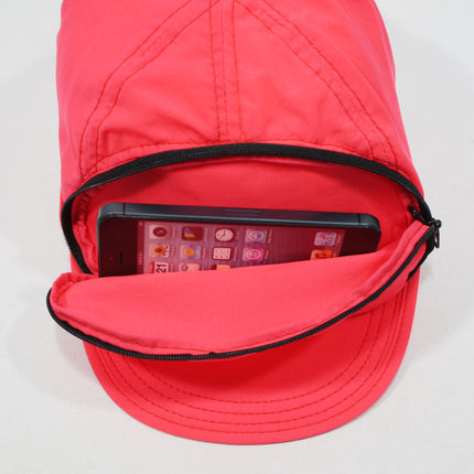 Cap Sac Adjustable Cap with Pocket Flame Red
