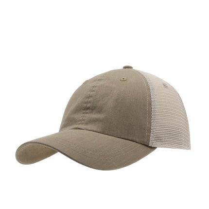 Plain Recycled Crosshatch Cotton Mesh Trucker Baseball Caps