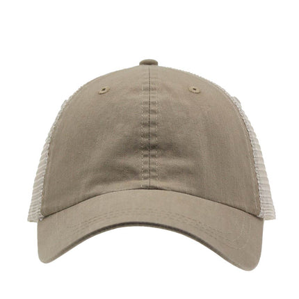 Plain Recycled Crosshatch Cotton Mesh Trucker Baseball Caps
