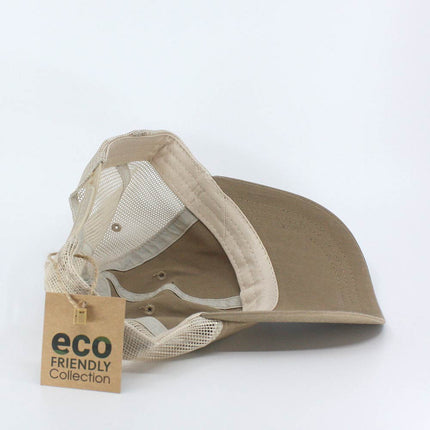 Plain Recycled Crosshatch Cotton Mesh Trucker Baseball Caps