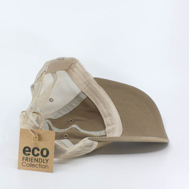 Plain Recycled Crosshatch Cotton Mesh Trucker Baseball Caps