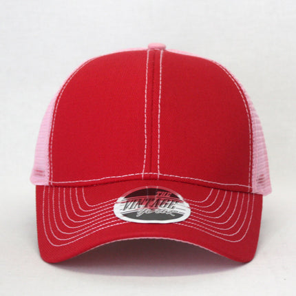 Two Tone Cotton Twill Mesh Adjustable Trucker Baseball Cap