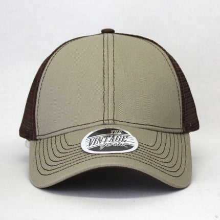 Two Tone Cotton Twill Mesh Adjustable Trucker Baseball Cap