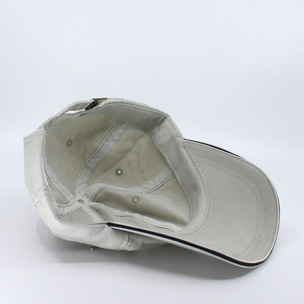 Zipper Pocket Washed Cotton Sandwich Adjustable Baseball Cap