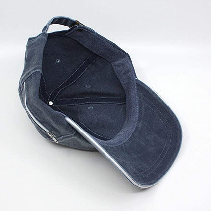 Zipper Pocket Washed Cotton Sandwich Adjustable Baseball Cap