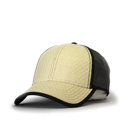Natural Toyo Straw Mesh Adjustable Trucker Baseball Cap