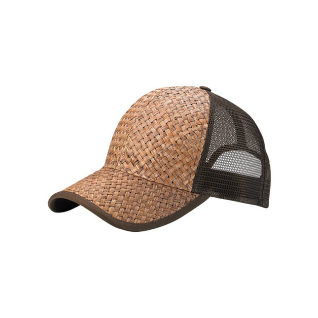 Natural Straw Mesh Adjustable Trucker Baseball Cap