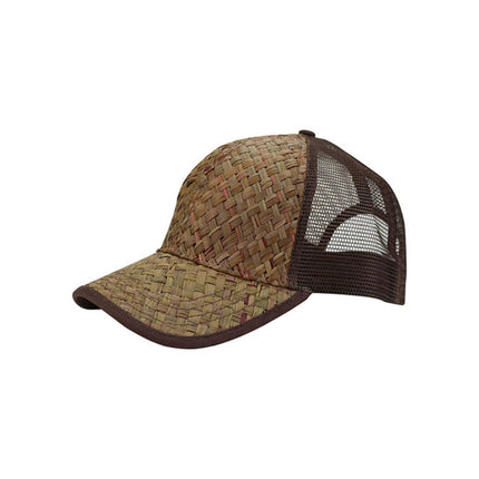 Natural Straw Mesh Adjustable Trucker Baseball Cap