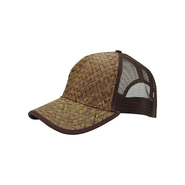Natural Straw Mesh Adjustable Trucker Baseball Cap