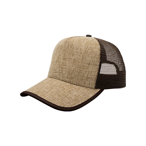 Natural Straw Faux Jute Up Mesh Adjustable Trucker Baseball Cap
