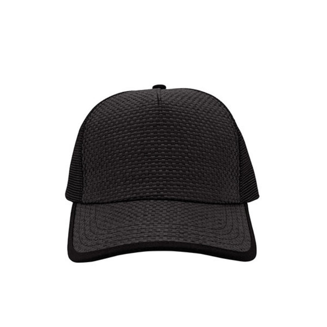 Two Tone Toyo Paper Straw Mesh Adjustable Summer Trucker Baseball Cap