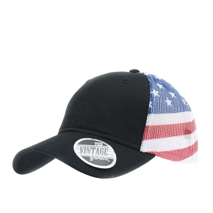 United States US Flag Mesh Cotton Adjustable Snapback Baseball Cap