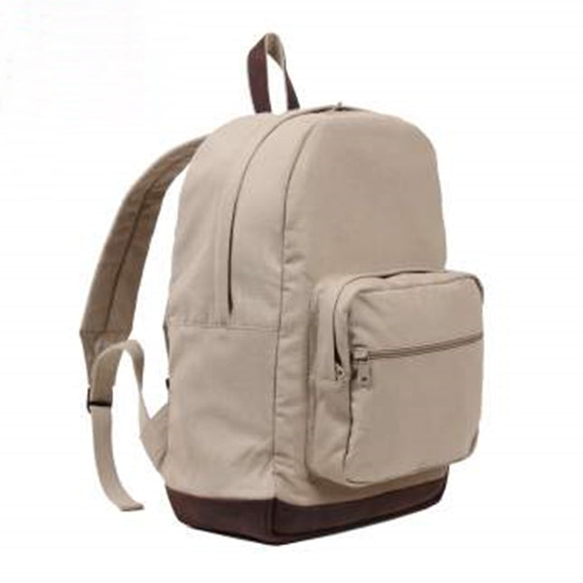 Vintage Canvas Teardrop Backpack with Leather Accents