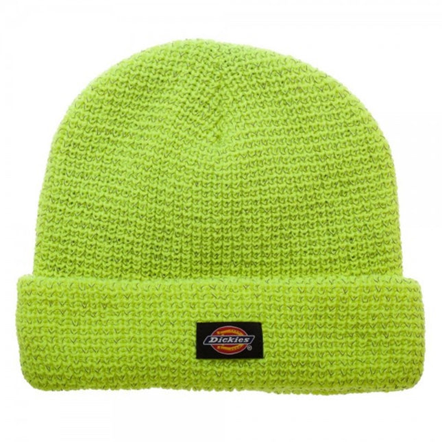 Dickies Hi Visibility Orange Yellow Reflective Yarn Cuff Beanie