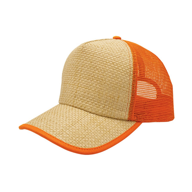 Two Tone Toyo Paper Straw Mesh Adjustable Summer Trucker Baseball Cap